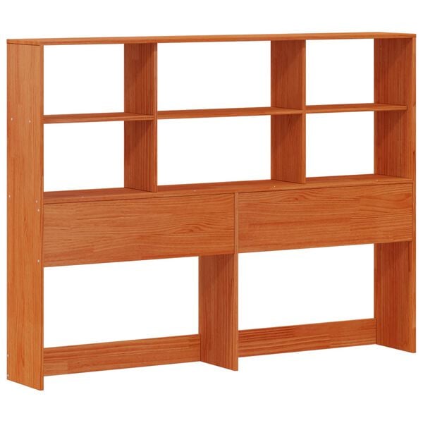 vidaXL Bed Frame with Storage Headboard Wax Brown 140 x 190 cm