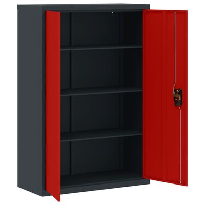 vidaXL File Cabinet Anthracite and Red 90x40x140 cm Steel