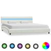 vidaXL Bed Frame with LED without Mattress White Faux Leather 150x200cm