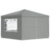 vidaXL Party Tent 300 x 300 x 255 cm Light Grey PE and Steel