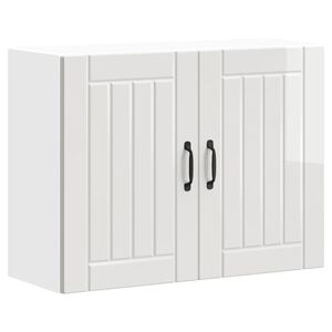 vidaXL Kitchen Wall Cabinet "Lucca" High Gloss White Engineered Wood