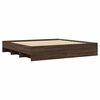vidaXL Bed Frame without Mattress Brown Oak 200x200 cm Engineered Wood
