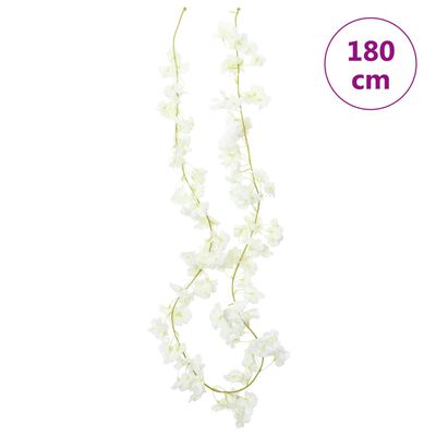 vidaXL Artificial Flower Garlands 6 pcs White 180 cm