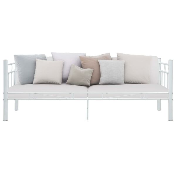 vidaXL Daybed Frame without Mattress White Metal 90x200cm