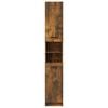 vidaXL Bathroom Cabinet Smoked Oak 32x34x188.5 cm Engineered Wood