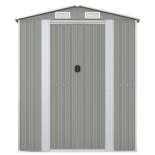 vidaXL Garden Shed Light Grey 192x108x223 cm Galvanised Steel