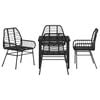 vidaXL Garden Dining Set 5 pcs Black Poly Rattan