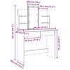 vidaXL Dressing Table with LED Lights Old Wood 96x40x142 cm