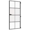 vidaXL Interior Door Slim Black 93x201.5 cm Tempered Glass and Aluminium