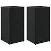vidaXL Garden Planters 2 pcs Black 30x30x60 cm Poly Rattan