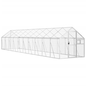 vidaXL Aviary Silver 1.79x10x1.85 m Aluminium