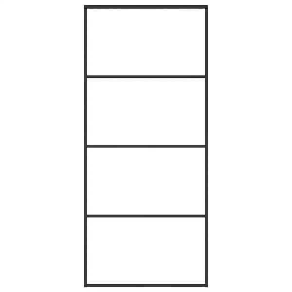 vidaXL Sliding Door Frosted ESG Glass and Aluminium 90x205 cm Black