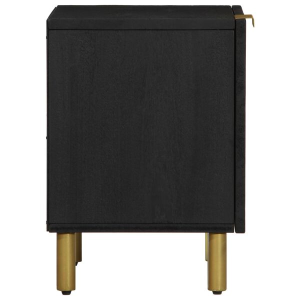 vidaXL Bedside Cabinet Black 40x33x46 cm Solid Wood Mango