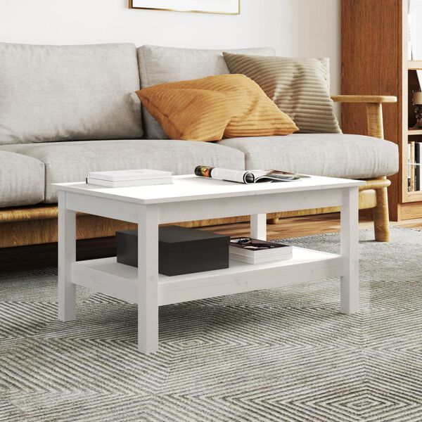 vidaXL Coffee Table White 80x50x40 cm Solid Wood Pine