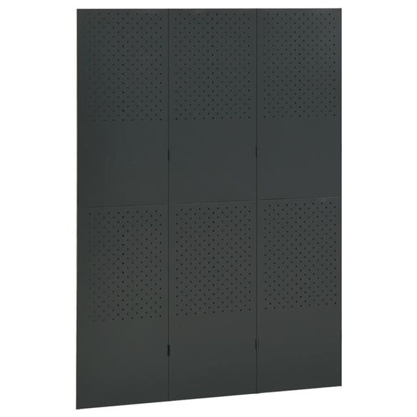 vidaXL 3-Panel Room Divider Anthracite 120x180 cm Steel