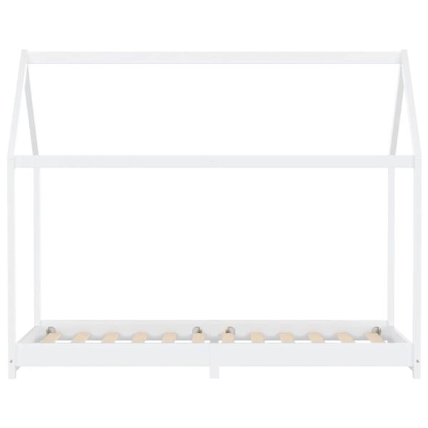 vidaXL Kids Bed Frame White Solid Pine Wood 90x200 cm