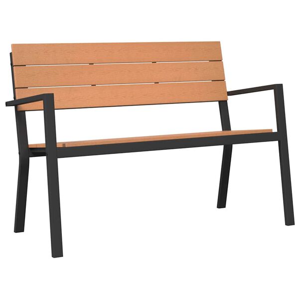 vidaXL Garden Bench Brown 118 x 54 x 77cm Steel
