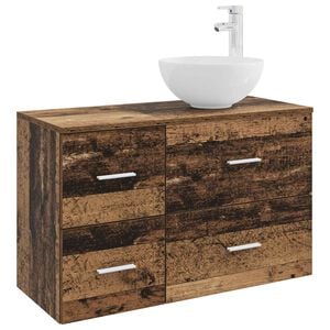 vidaXL Bathroom Furniture Set 2 pcs Old Wood Engineered Wood