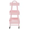 vidaXL Storage Trolley 3-Tier Pink 42x41.5x77 cm Steel
