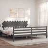 vidaXL Bed Frame without Mattress Grey 200x200 cm Solid Wood