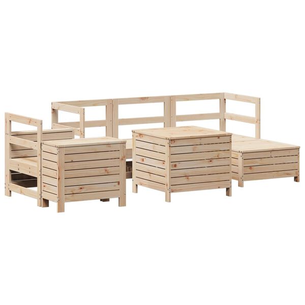 vidaXL 7 Piece Garden Sofa Set Solid Wood Pine