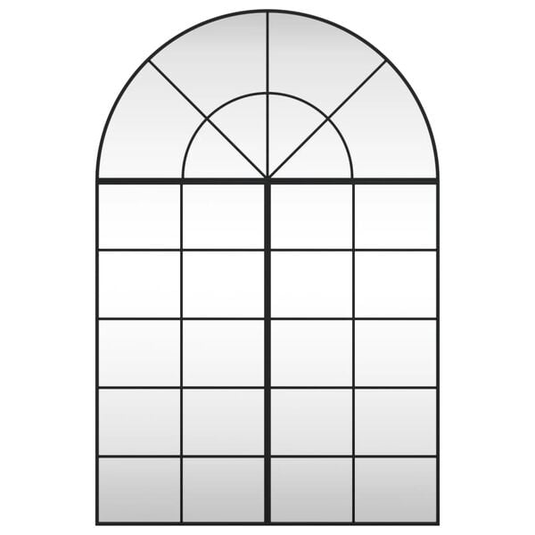 vidaXL Wall Mirror Black 100x150 cm Arch Iron
