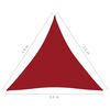 vidaXL Sunshade Sail Oxford Fabric Triangular 3.6x3.6x3.6 m Red