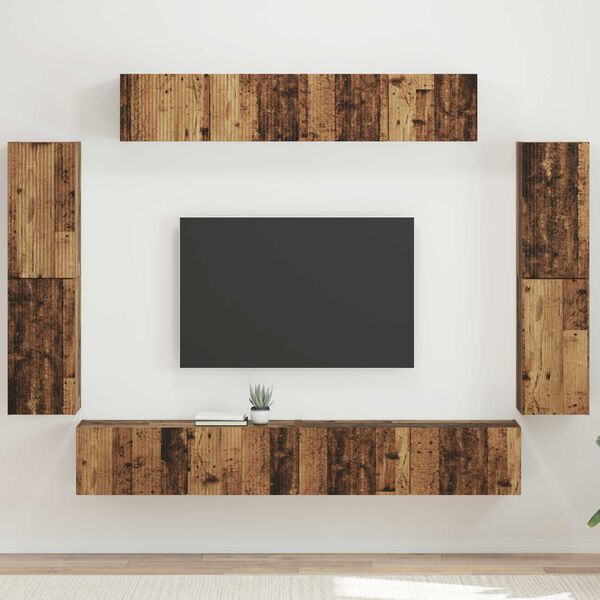 vidaXL TV Cabinet 8 pcs Old Wood