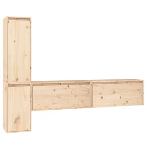 vidaXL TV Cabinets 4 pcs Solid Wood Pine