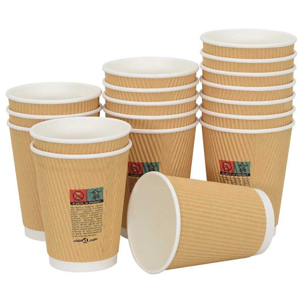 vidaXL Paper Coffee Cups 500 pcs 12oz 300ml Brown