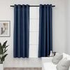 vidaXL Linen-Look Blackout Curtains with Grommets 2 pcs Blue 140x175cm