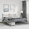 vidaXL Metal Bed Frame without Mattress with Footboard Black 183x213cm