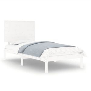 vidaXL Bed Frame without Mattress White 100x200 cm Solid Wood Pine
