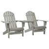 vidaXL Garden Adirondack Chairs with Tea Table Solid Fir Wood Grey