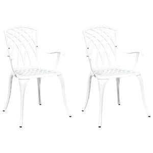 vidaXL Garden Chair 2 pcs White 53 x 51 x 88.5cm Aluminium