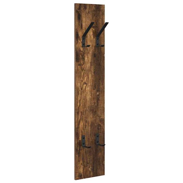 vidaXL Wall-Mounted Coat Rack Smoked oak 20 x 1.5 x 100 cm