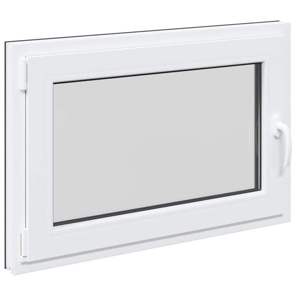vidaXL Basement Window "RISOR" 90x70 cm Tilt&Turn DIN Left Anthracite