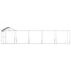 vidaXL Outdoor Dog Kennel with Roof Silver 10x2x2.5 m Galvanised Steel