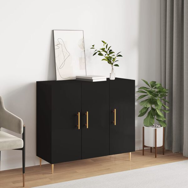 vidaXL Sideboard Black 90x34x80 cm Engineered Wood