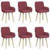 vidaXL Dining Chairs 6 pcs Fabric Wine Red 56.5 x 50 x 87.5 cm