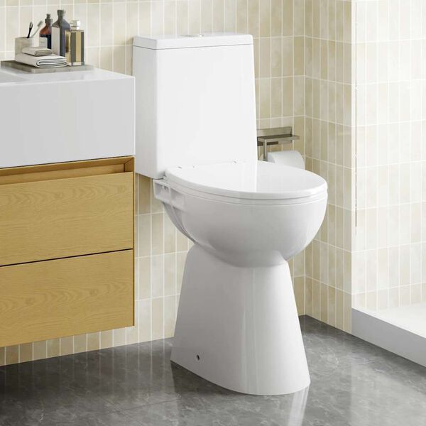 vidaXL Rimless Toilet 7 cm Extra Height Soft Close Ceramic White