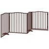 vidaXL Dog Gate with Door Foldable 4 Panels Brown Oak 320 cm Poplar Wood