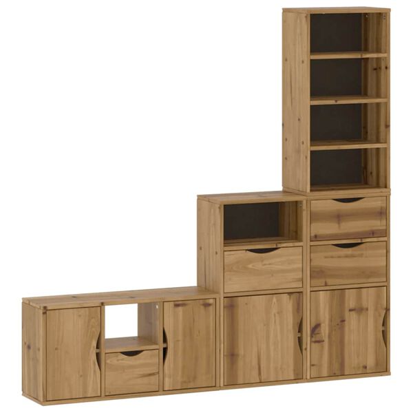 vidaXL 4 Piece TV Units with Storage ODDA Solid Wood Pine