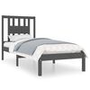 vidaXL Bed Frame without Mattress Grey Solid Wood Small Single