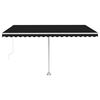 vidaXL Manual Retractable Awning with LED 450x300 cm Anthracite