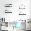 vidaXL Floating Wall Shelves 4 pcs High Gloss Grey 60x23.5x3.8 cm MDF