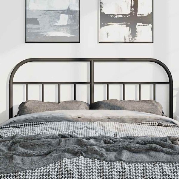 vidaXL Metal Replace Headboard Black 150 cm