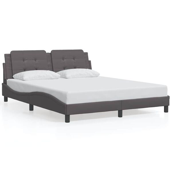 vidaXL Bed Frame without Mattress "Zadar" Grey 160x200 cm Faux Leather
