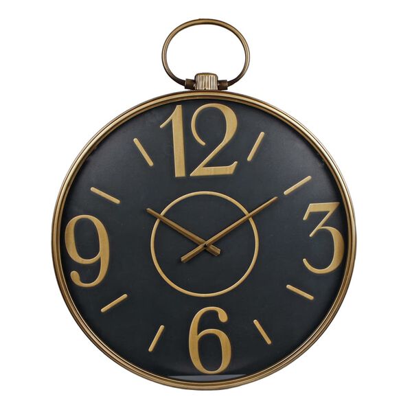 Gifts Amsterdam Wall Clock Toulouse Metal Gold and Black 60x5.5x74 cm