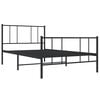 vidaXL Metal Bed Frame without Mattress with Footboard Black 75x190cm